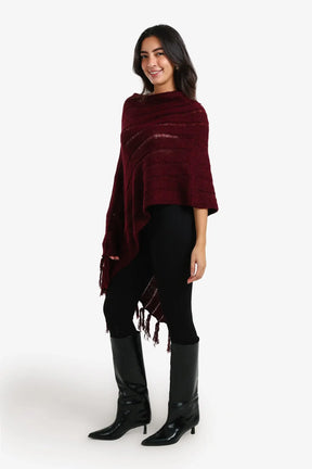 Poncho with Fringe Details
