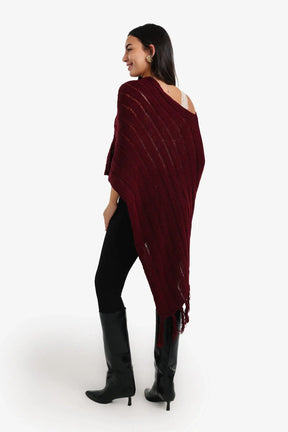 Poncho with Fringe Details