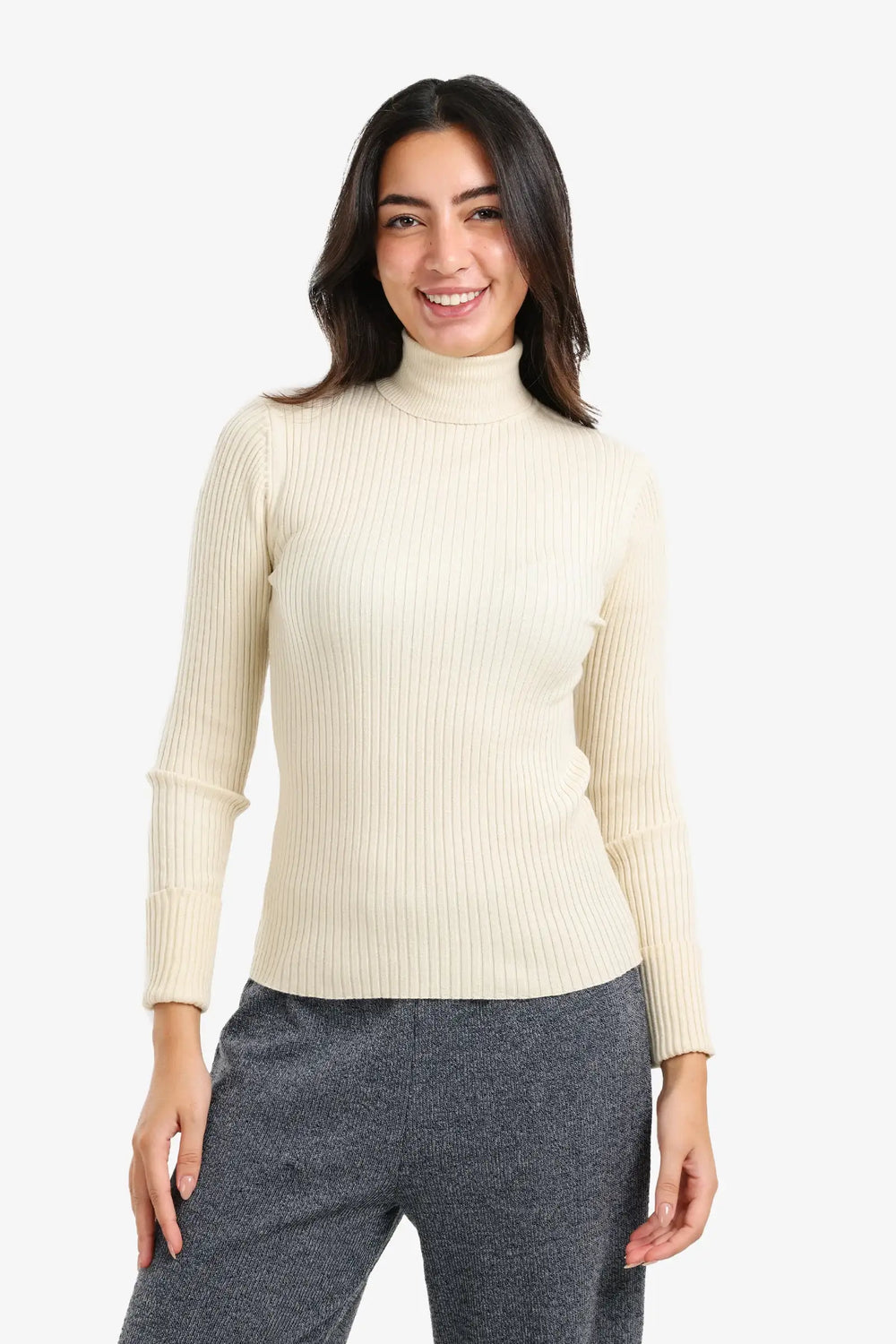 Ribbed Turtleneck Pullover