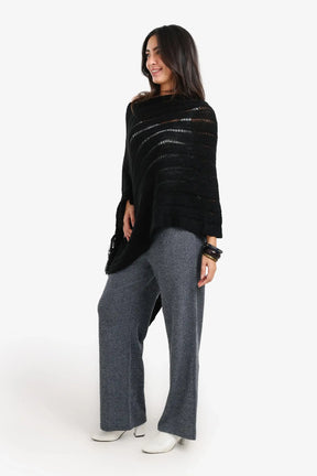 Poncho with Fringe Details