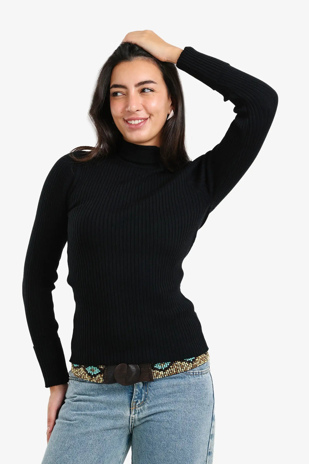 Ribbed Turtleneck Pullover