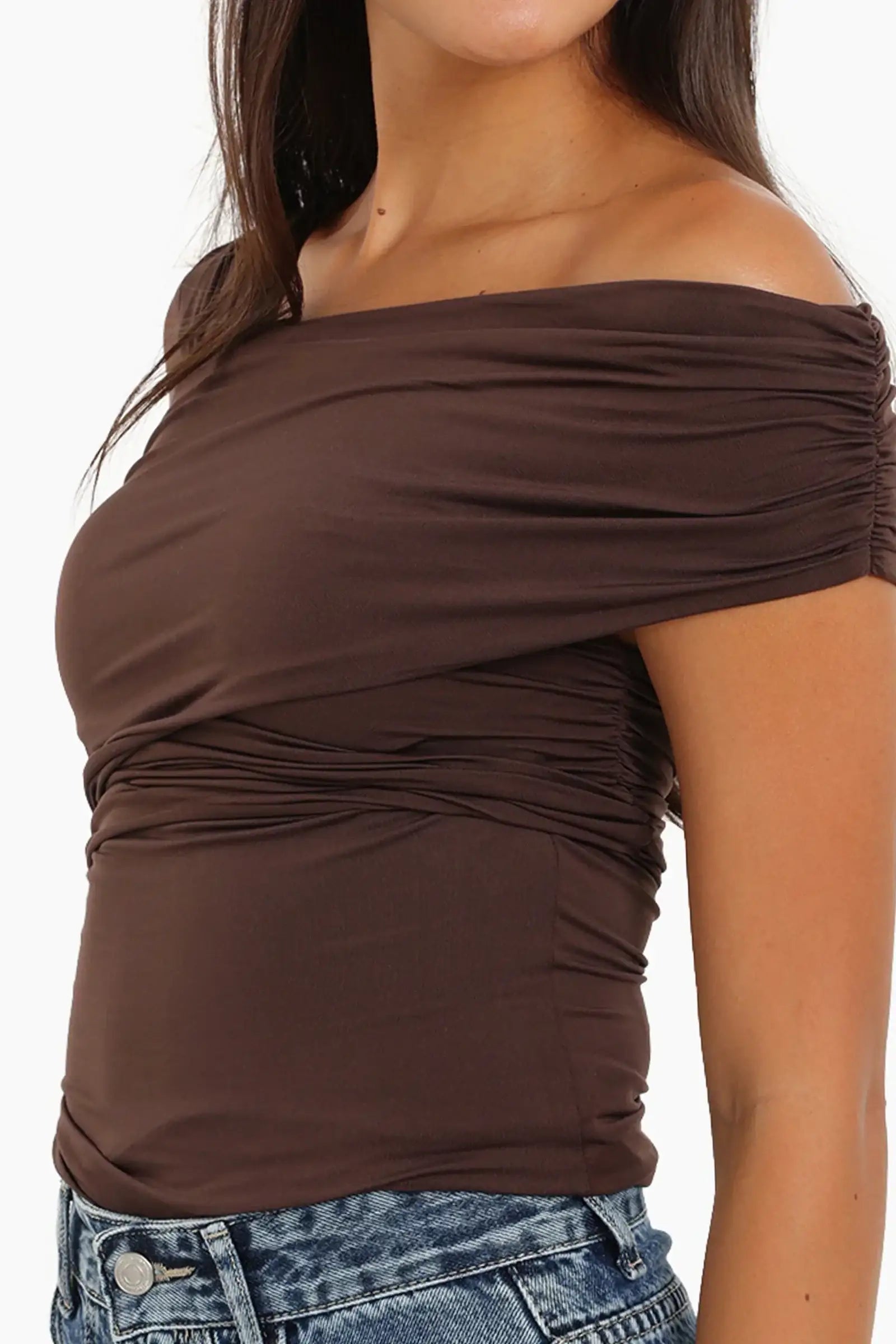 Rushed Off Shoulder Top | | Carina Wear – Carina - كارينا