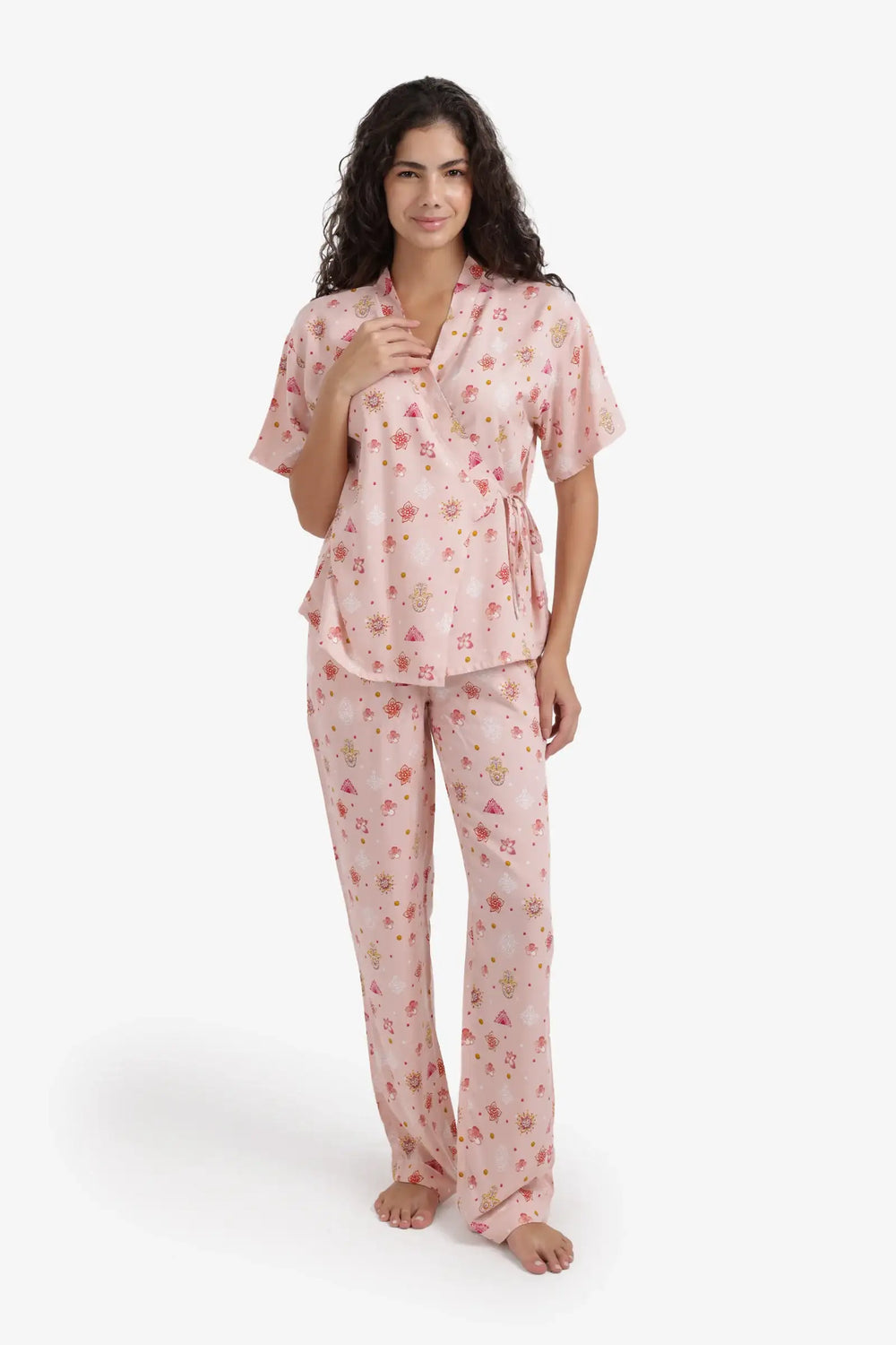 Side Tie Wrap Pyjama Set