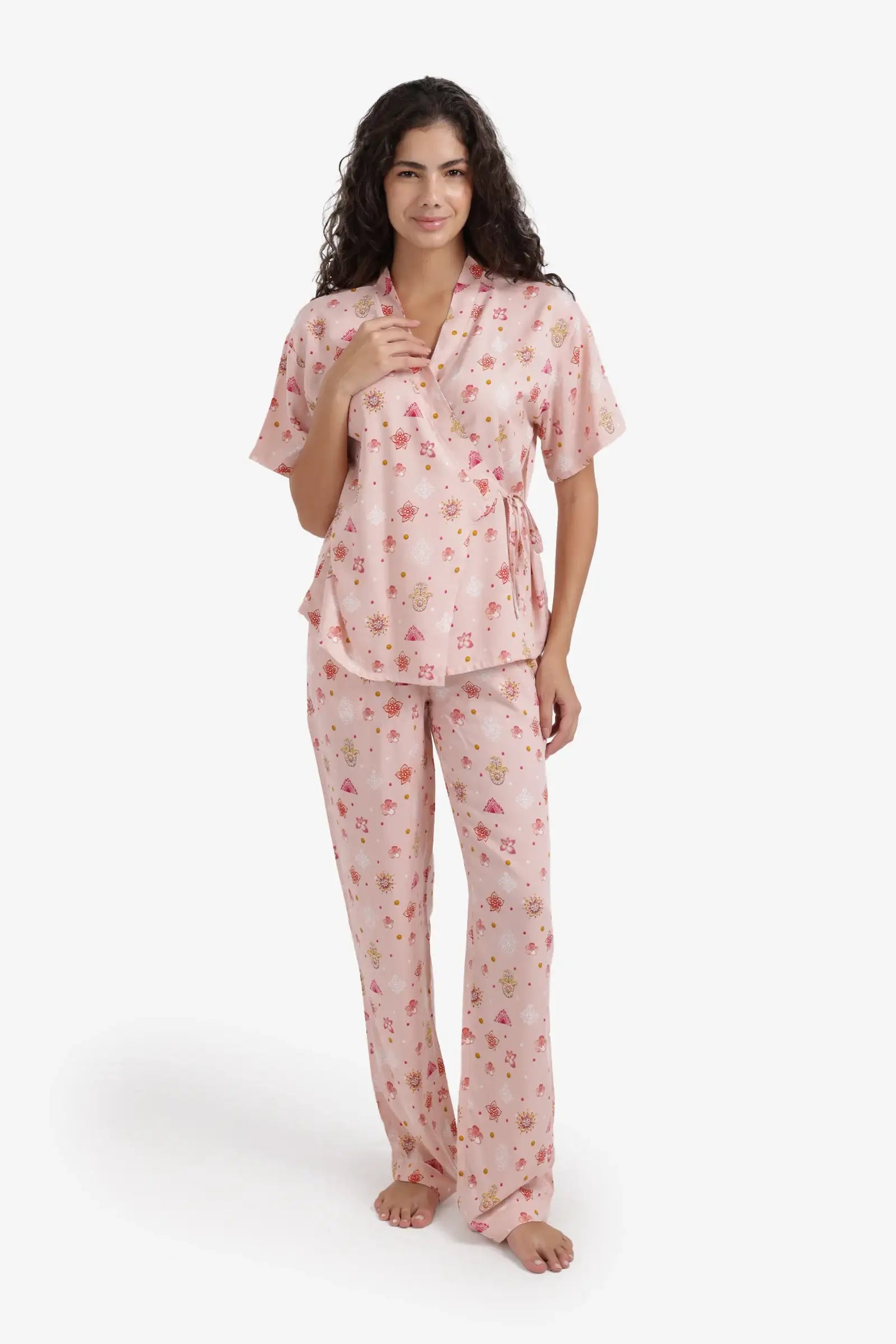 Side Tie Wrap Pyjama Set
