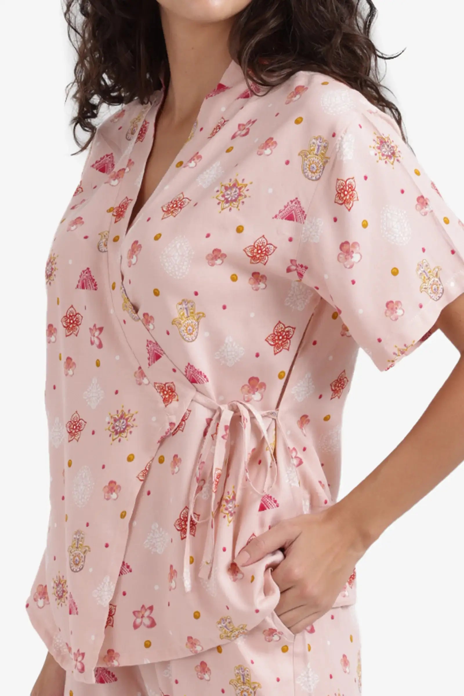 Side Tie Wrap Pyjama Set