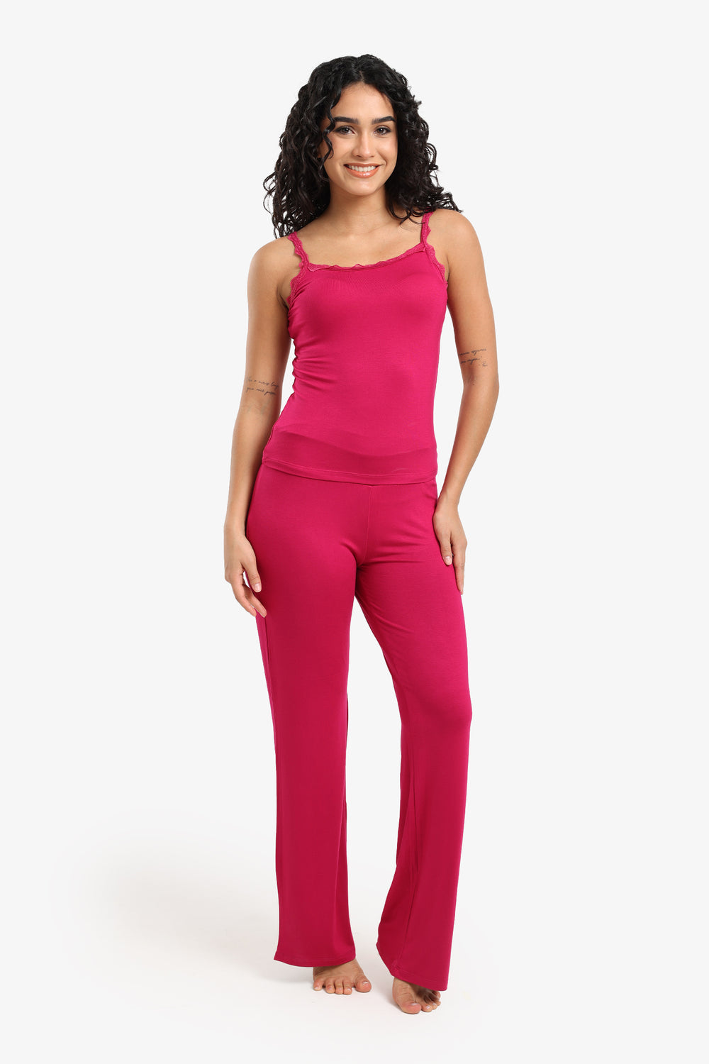 Pyjama Set With Lace Trim