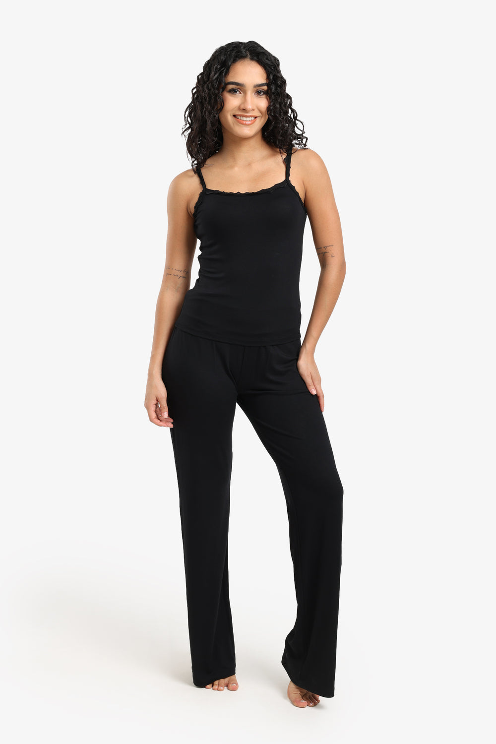 Pyjama Set With Lace Trim