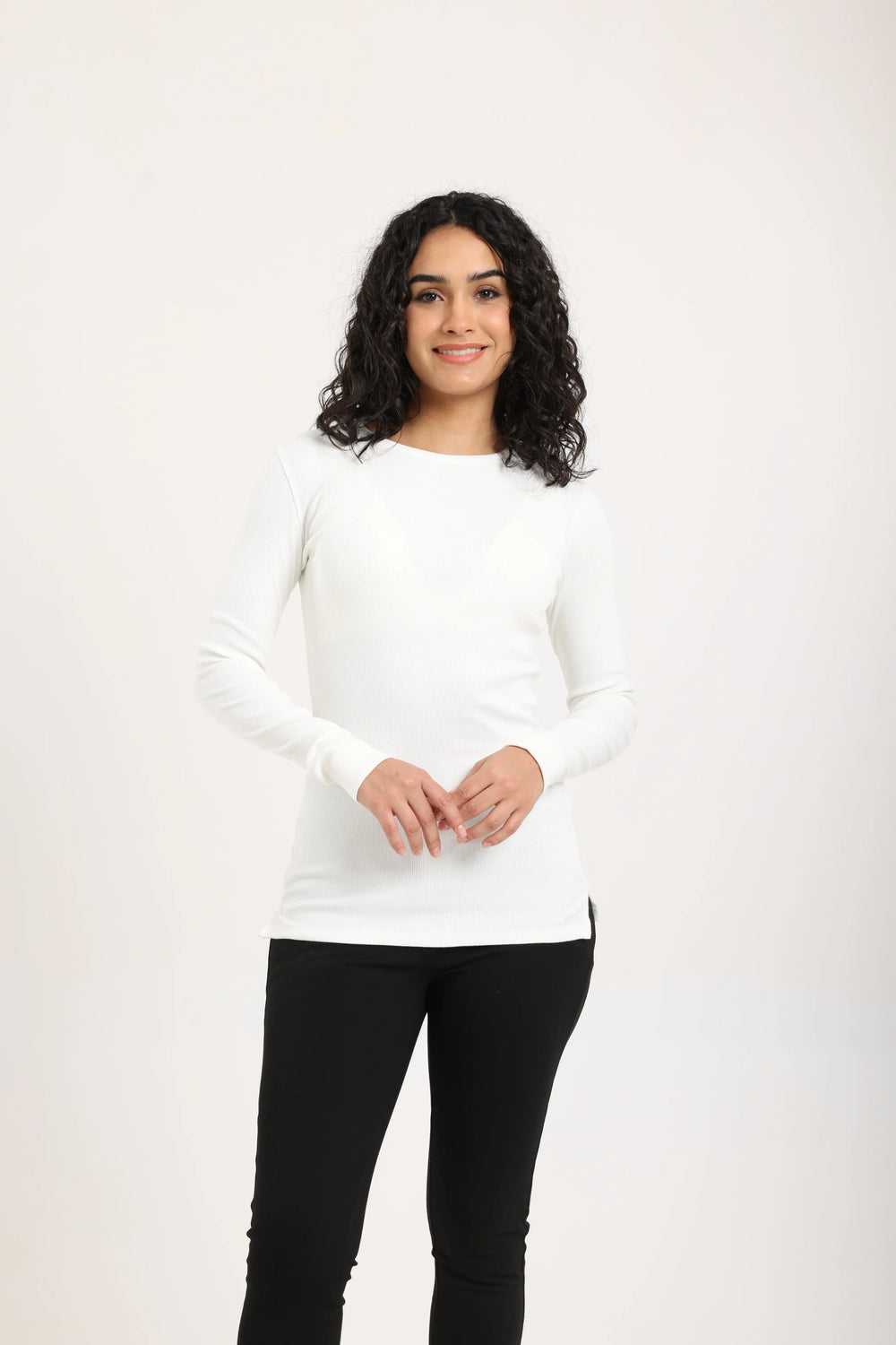 Ribbed Long Sleeves Top