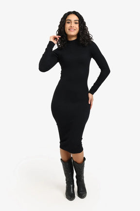 Ribbed Slim Fit Midi Dress
