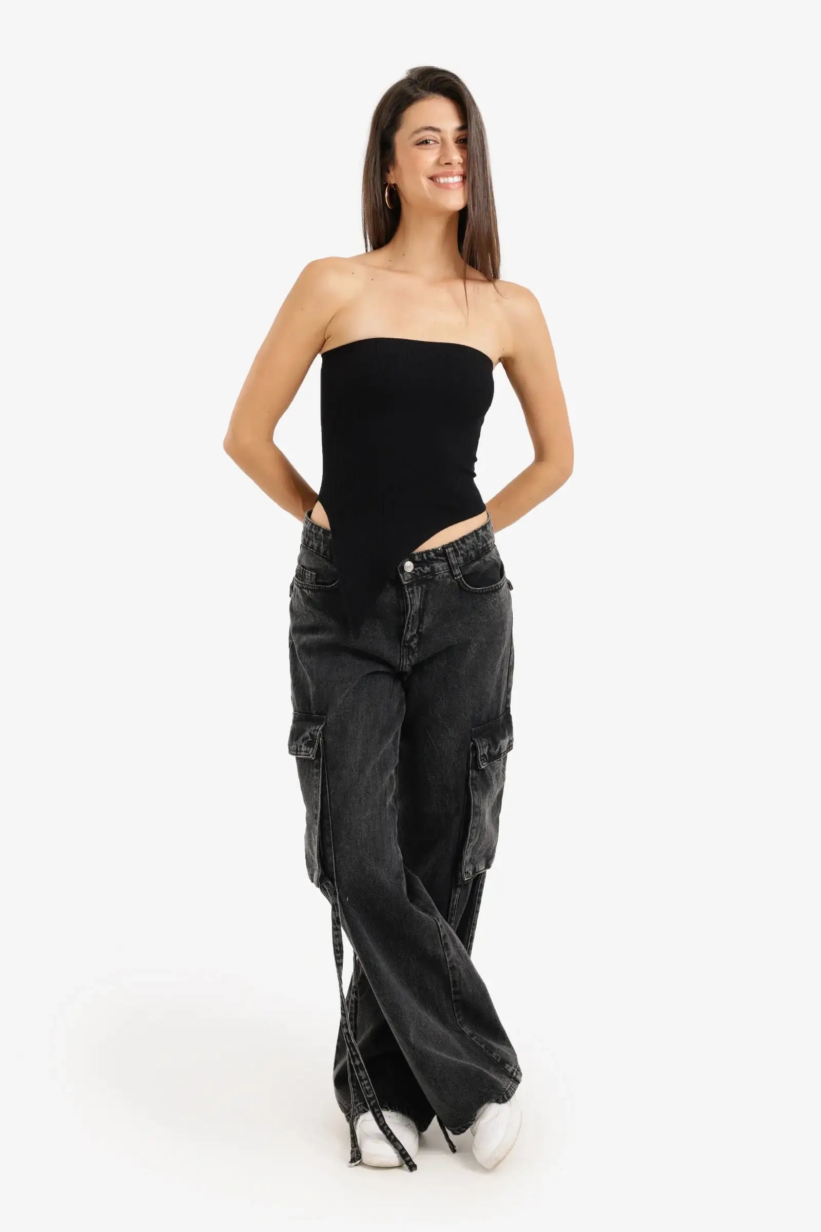 Asymmetrical Strapless Top