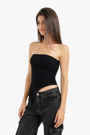 Asymmetrical Strapless Top