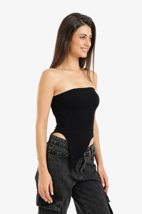 Asymmetrical Strapless Top
