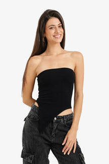 Asymmetrical Strapless Top