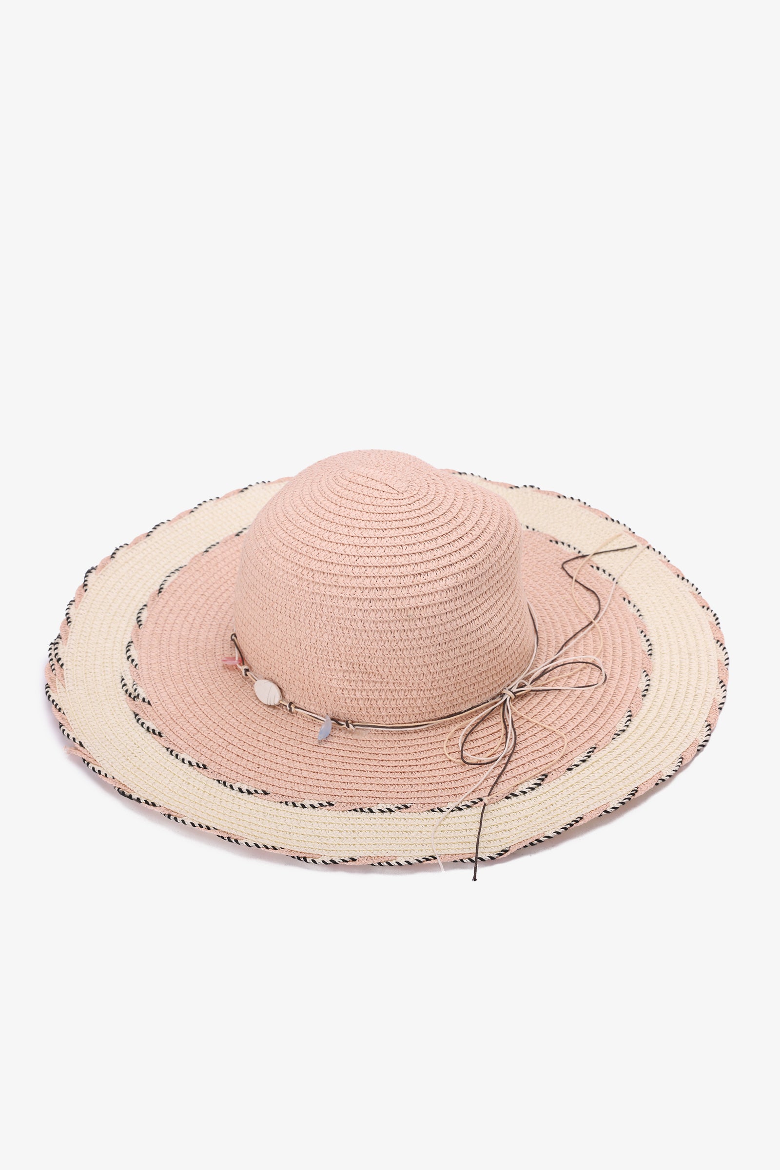 Two-Tone Wide Brim Beach Hat