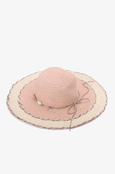 Two-Tone Wide Brim Beach Hat