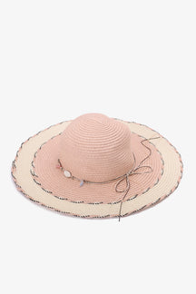 Two-Tone Wide Brim Beach Hat