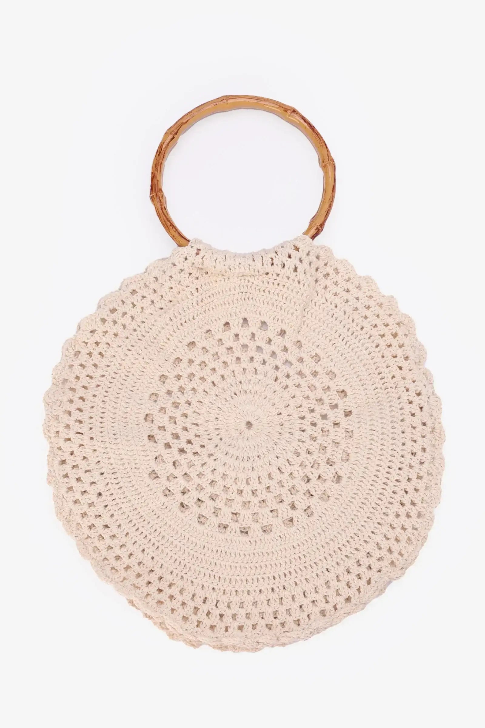 Round Crochet Beach Bag