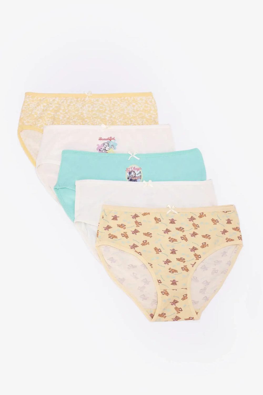 Pack of 5 Girly Brief Panties