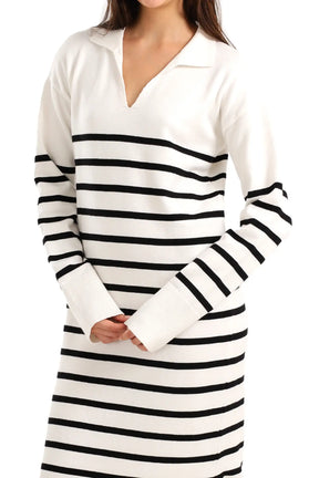 Striped Knit Midi Dress