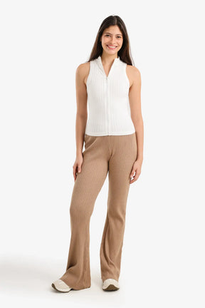 Ribbed Zip-Up Top
