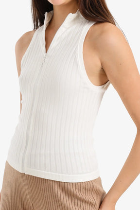 Ribbed Zip-Up Top
