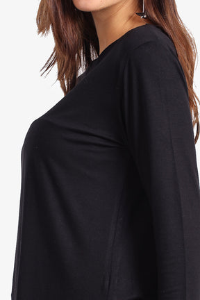 تيشيرت مريح بياقة دائرية 