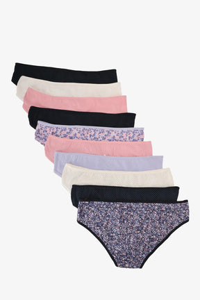 Pack of 10 Colored Bikini Panties