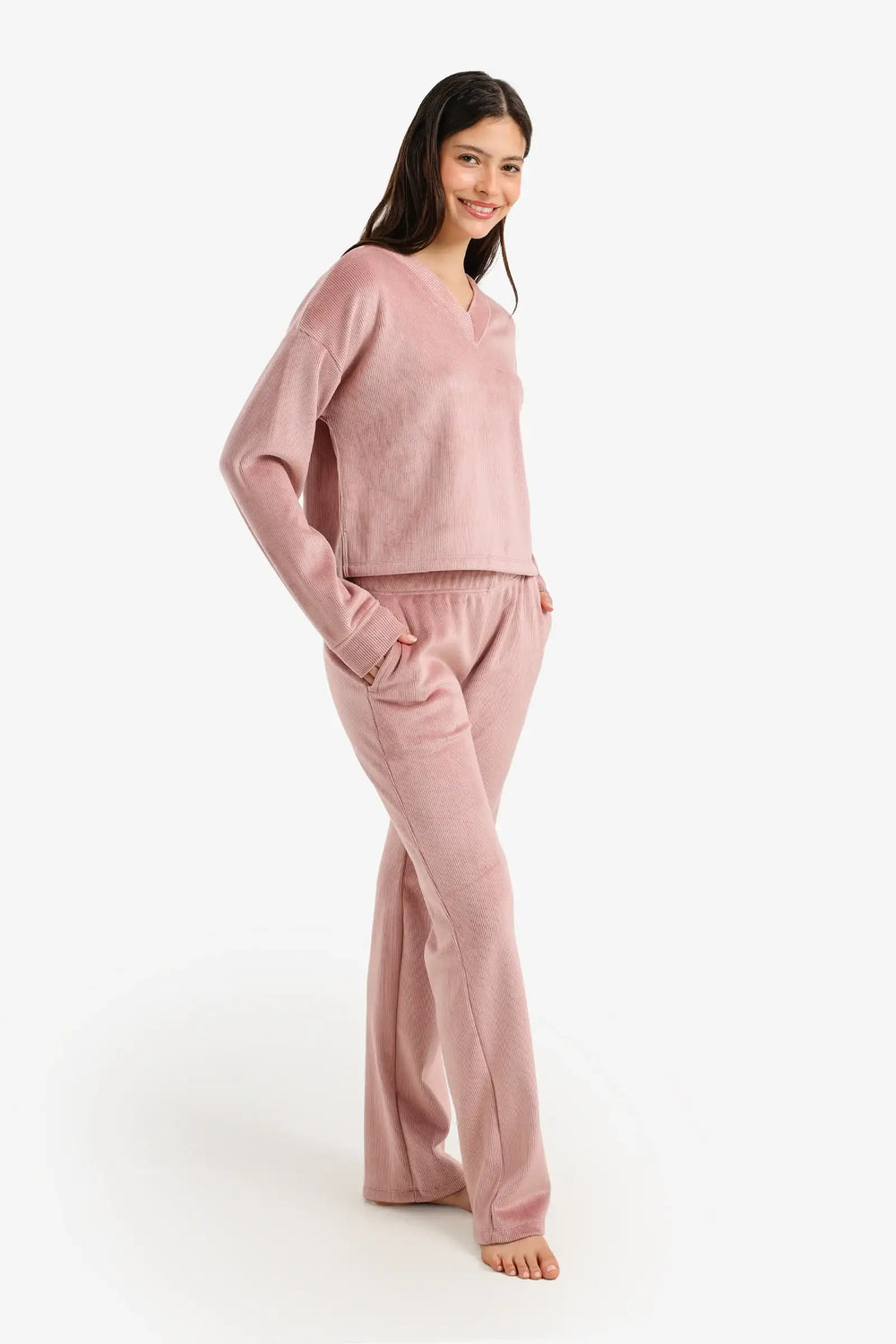 Ribbed Velvet Pyjama Set