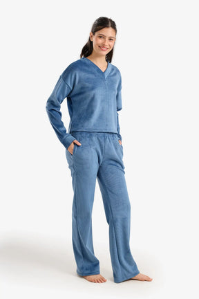 Ribbed Velvet Pyjama Set