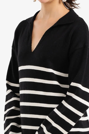 Striped Knit Midi Dress