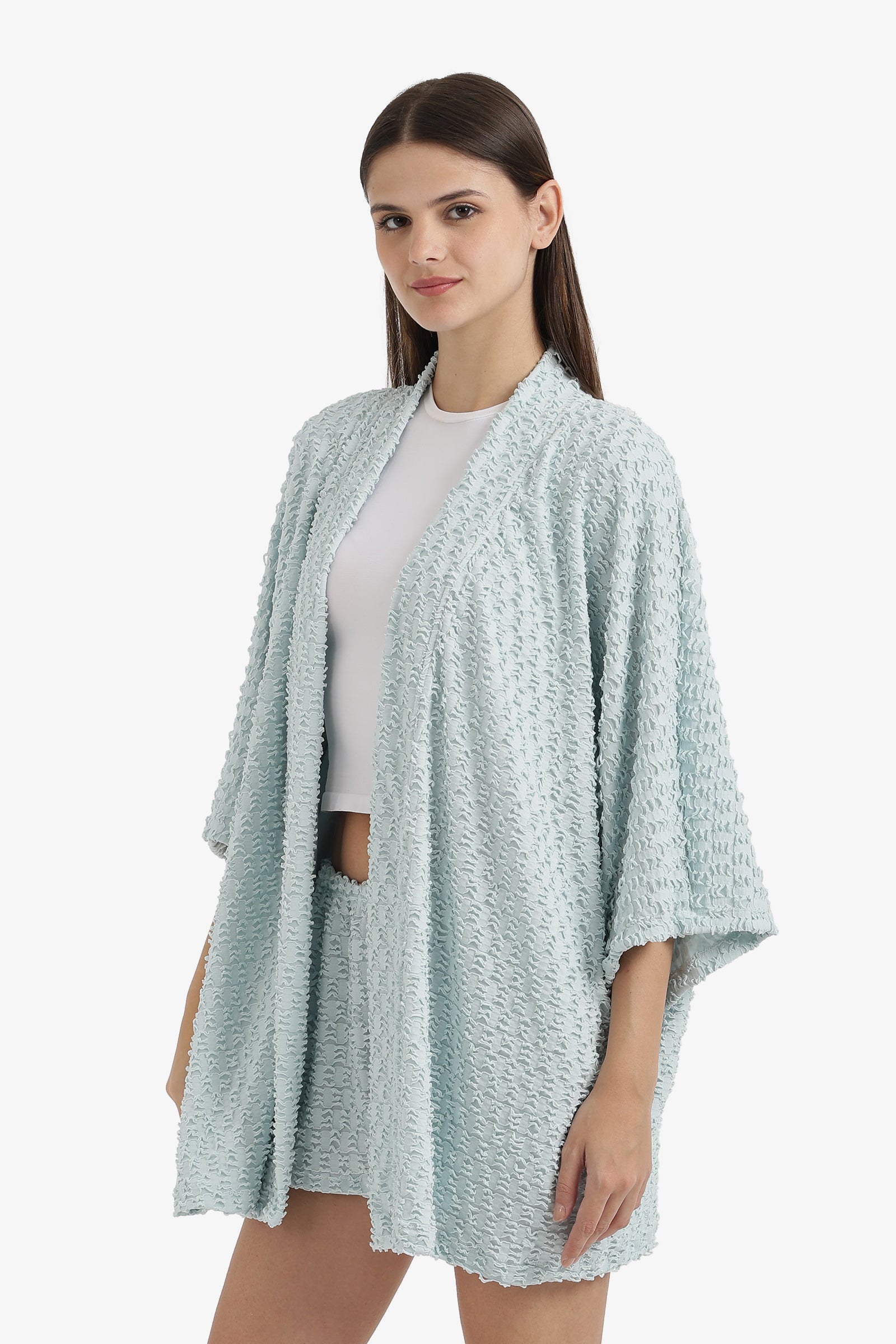 Self Patterned Beach Kimono