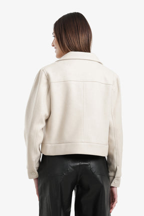 Flap Pocket Cropped Jacket
