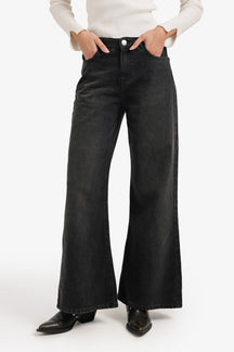 Wide-Leg Denim Pants