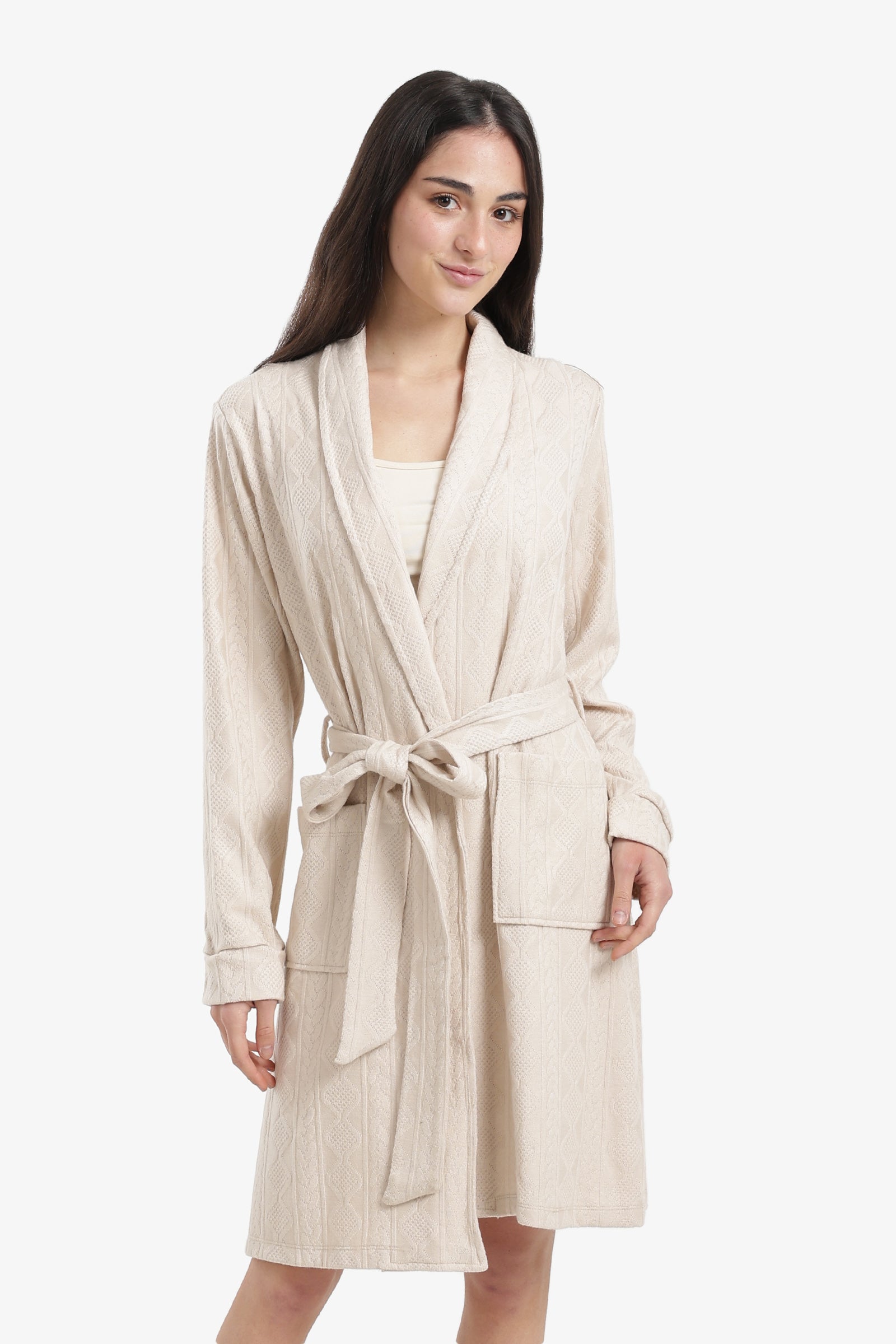 Self-Pattern Relaxed Robe