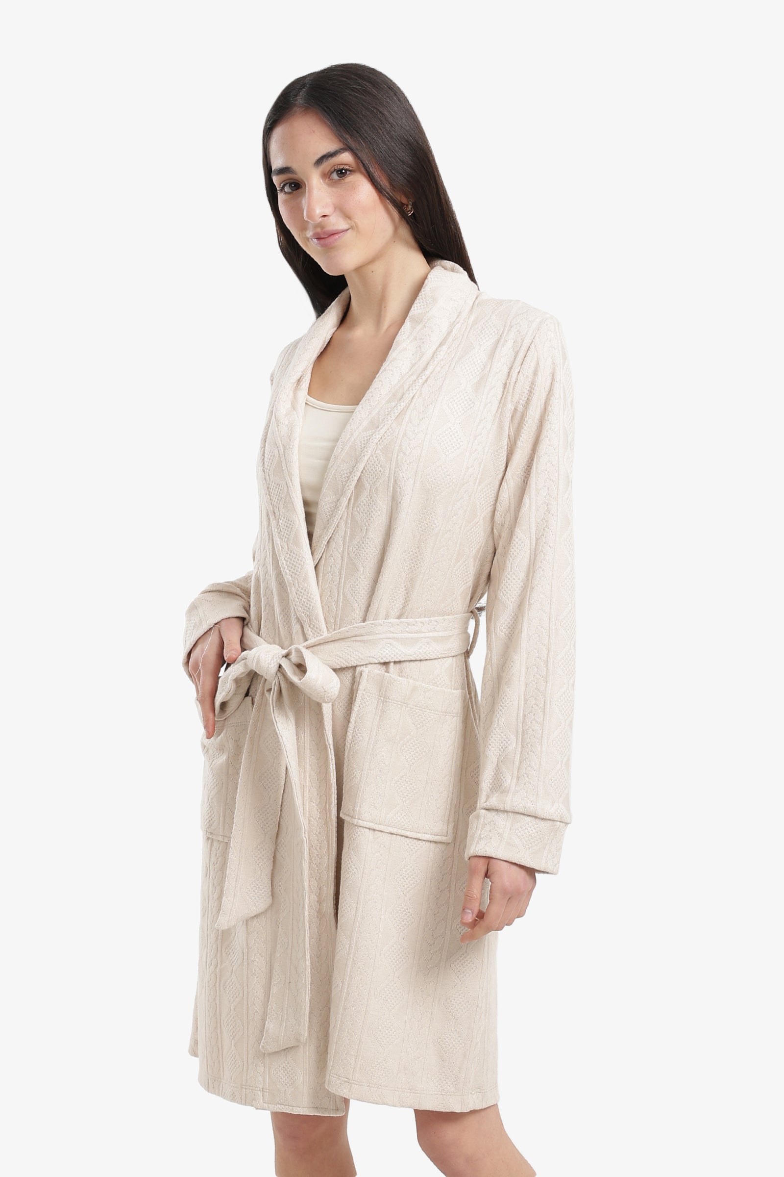 Self-Pattern Relaxed Robe