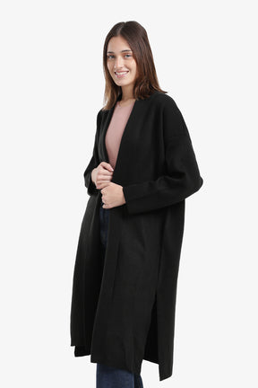 Open Neckline Knitted Cardigan