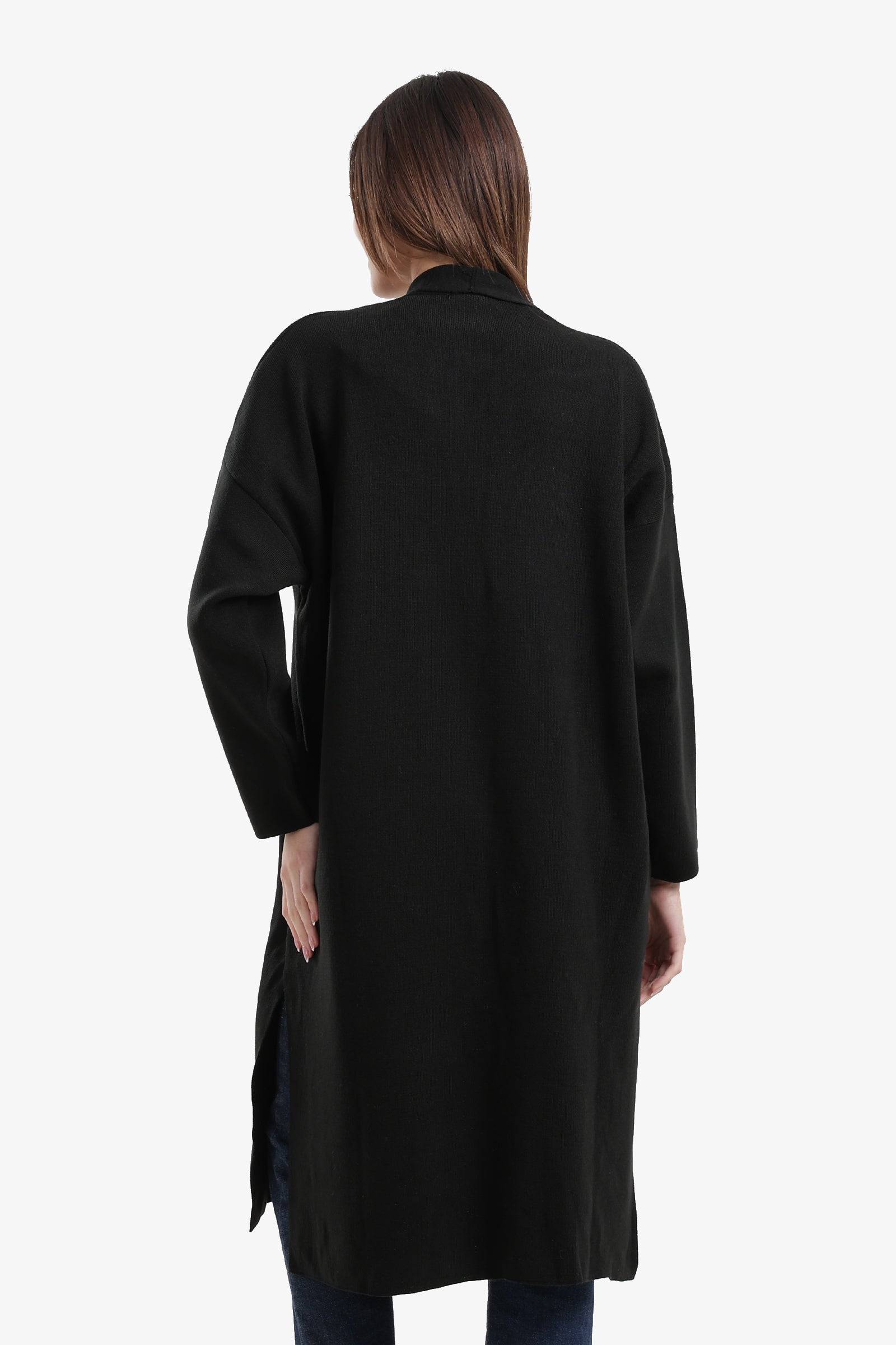 Open Neckline Knitted Cardigan