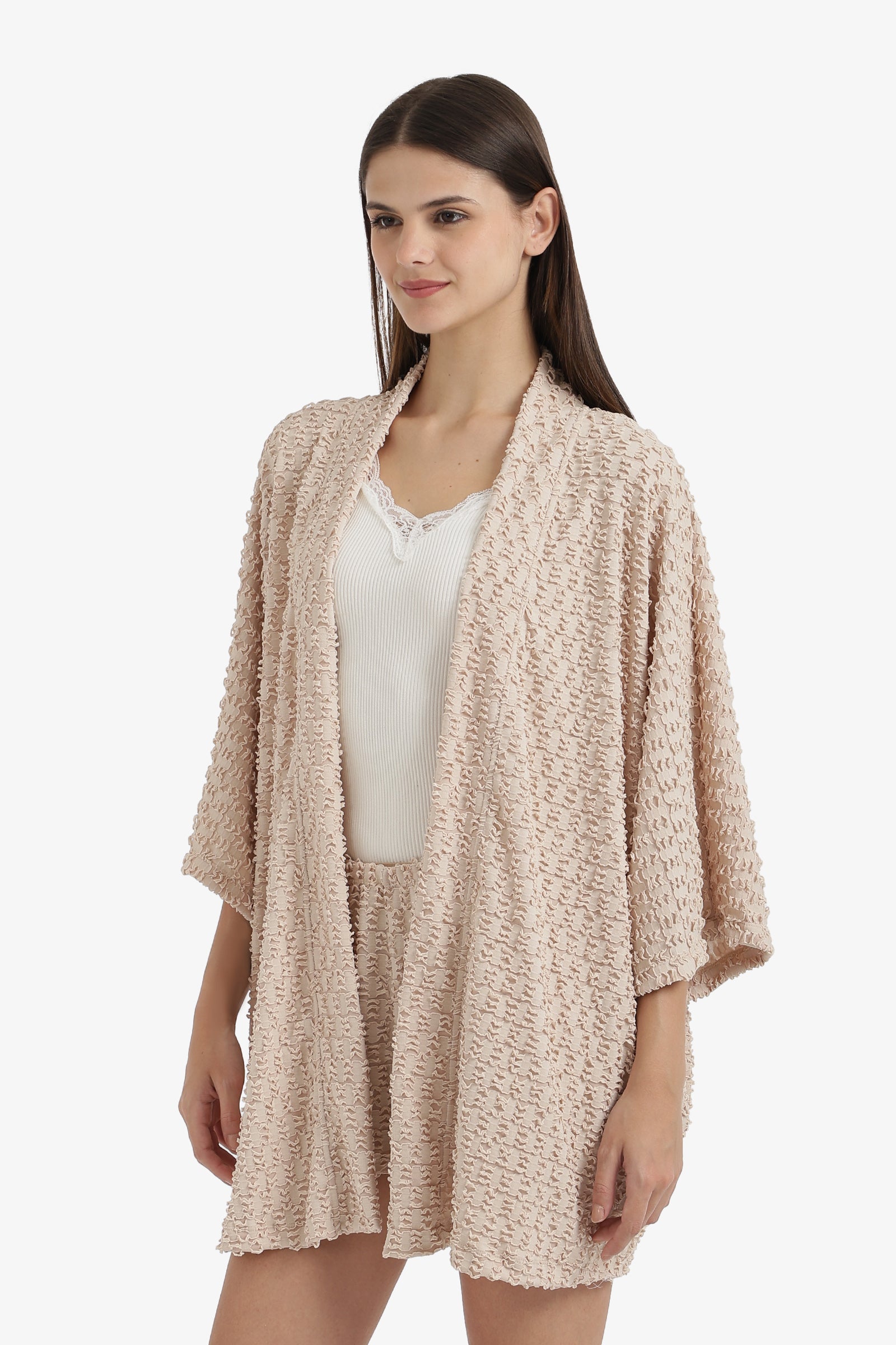 Self Patterned Beach Kimono