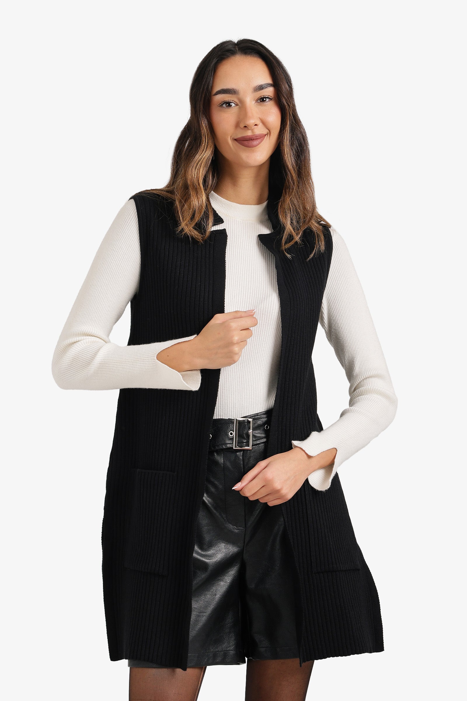 Ribbed Knitted Vest