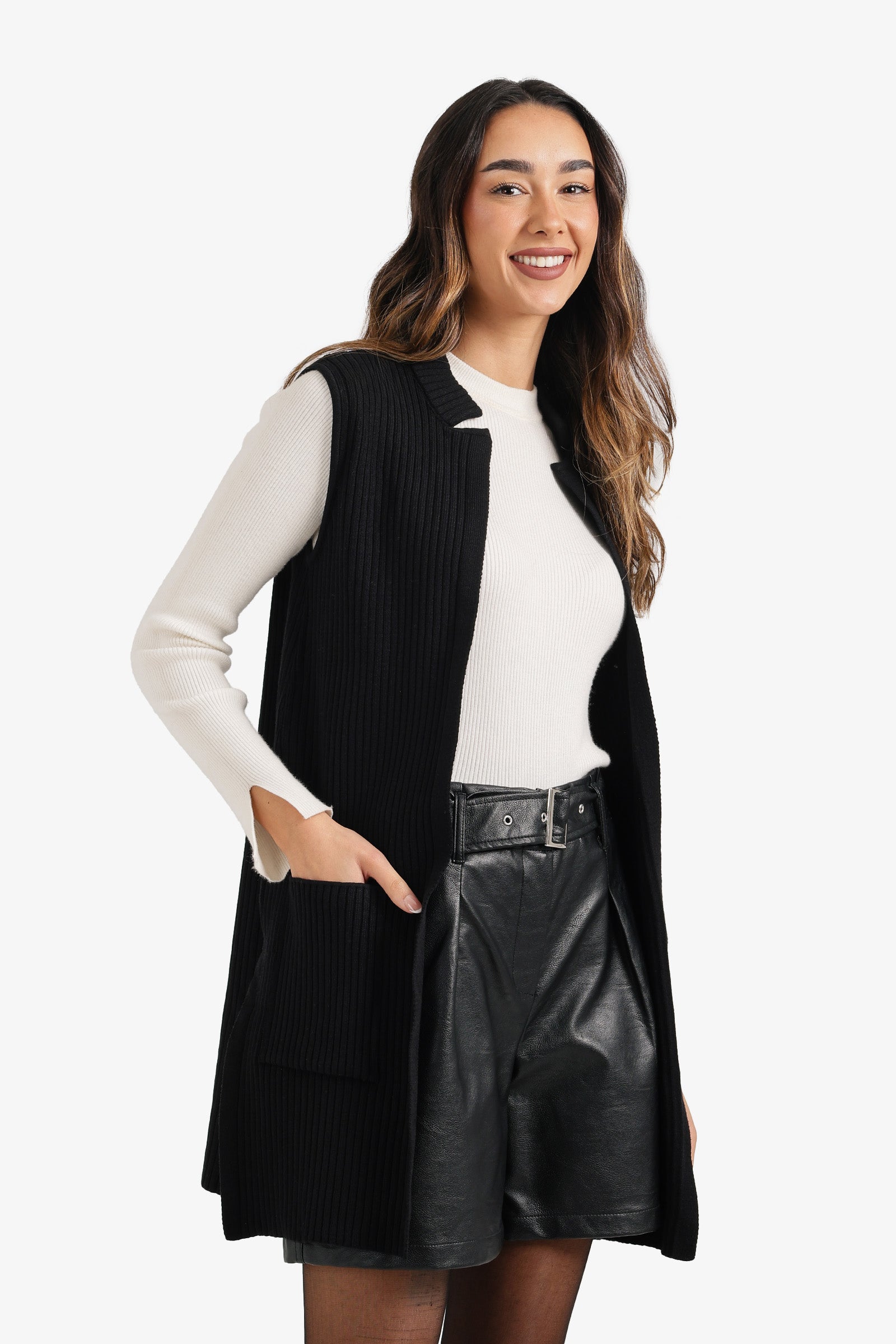 Ribbed Knitted Vest
