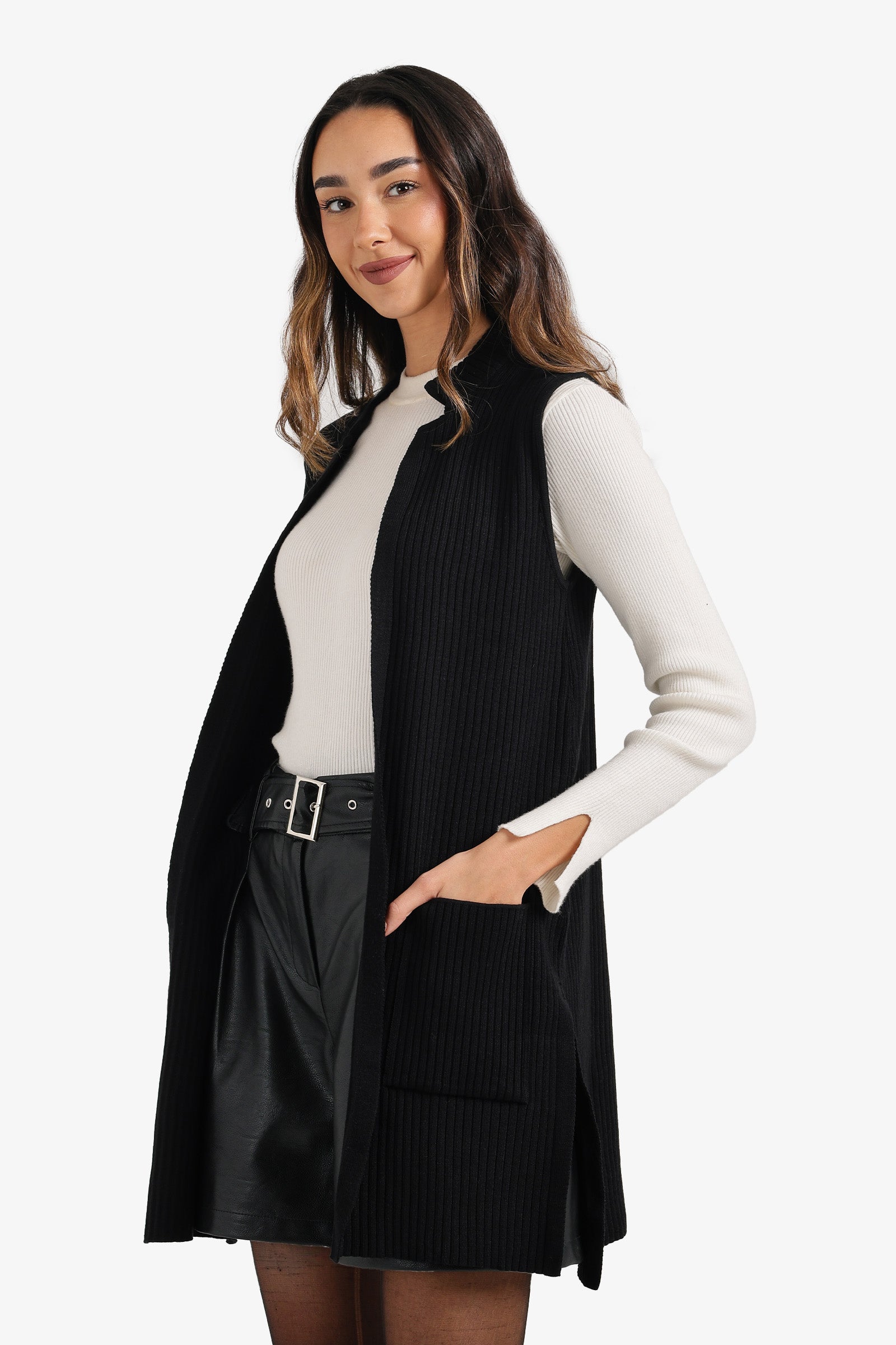 Ribbed Knitted Vest