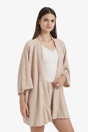 Self Patterned Beach Kimono