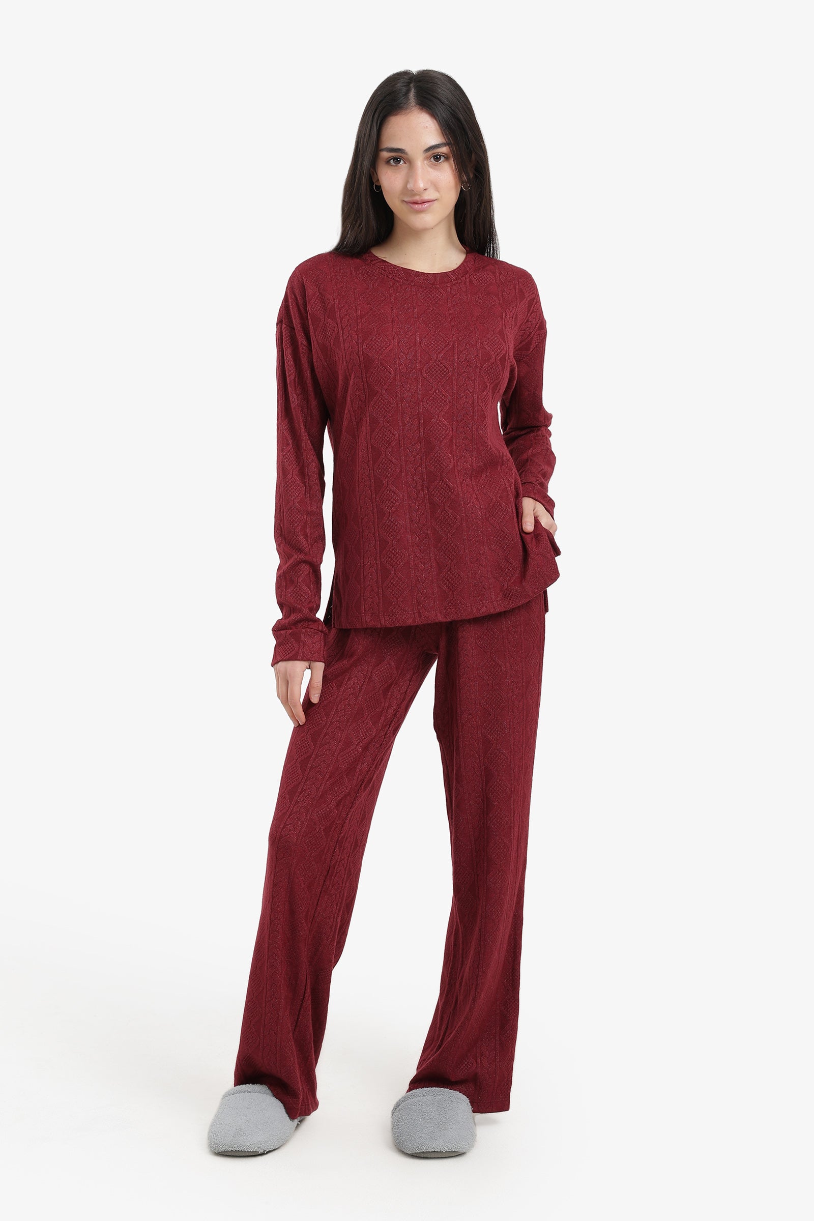 Self-Pattern Relaxed Pyjama Set