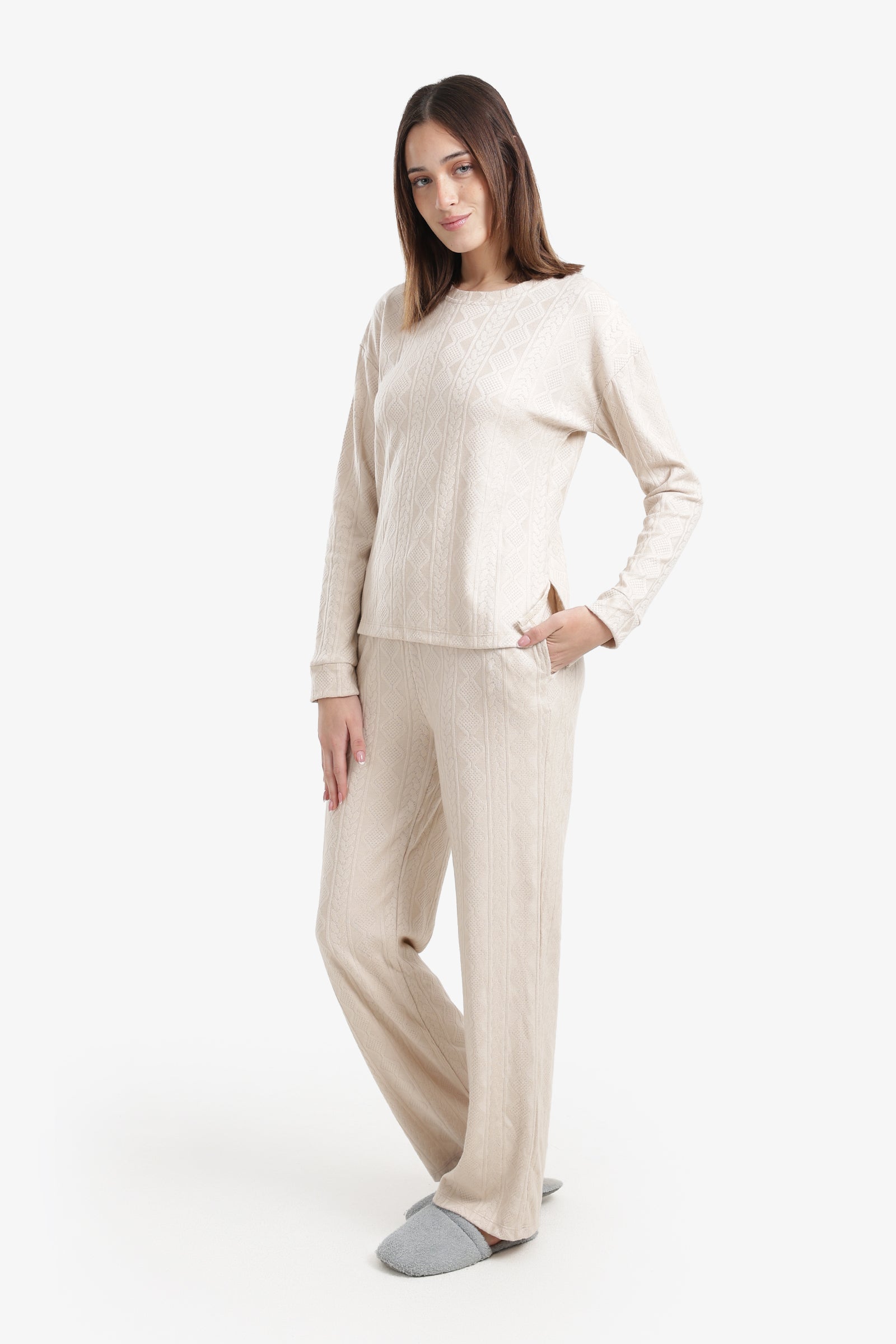 Self-Pattern Relaxed Pyjama Set