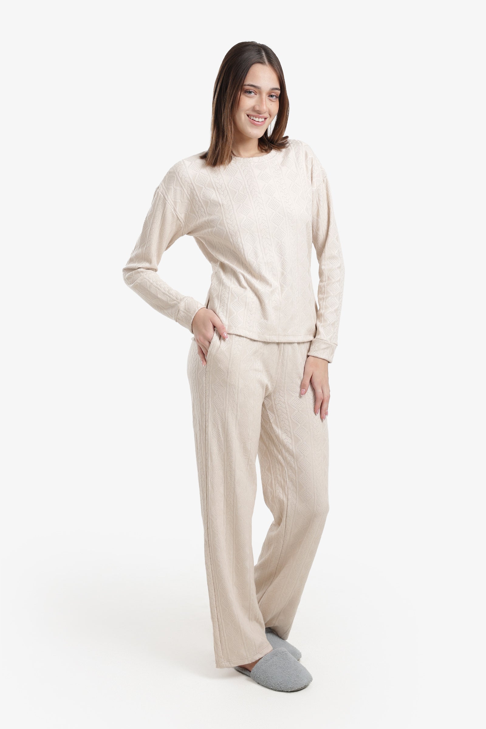 Self-Pattern Relaxed Pyjama Set