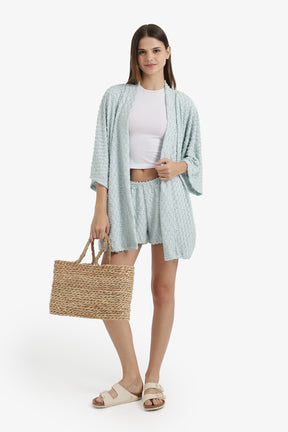 Self Patterned Beach Kimono