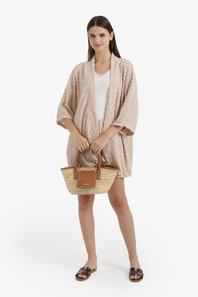 Self Patterned Beach Kimono
