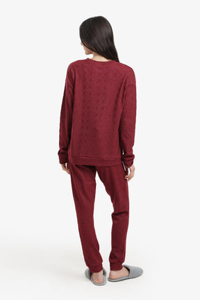 Cable Knit Pattern Pyjama Set