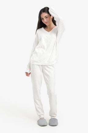 Cable Knit Pattern Pyjama Set