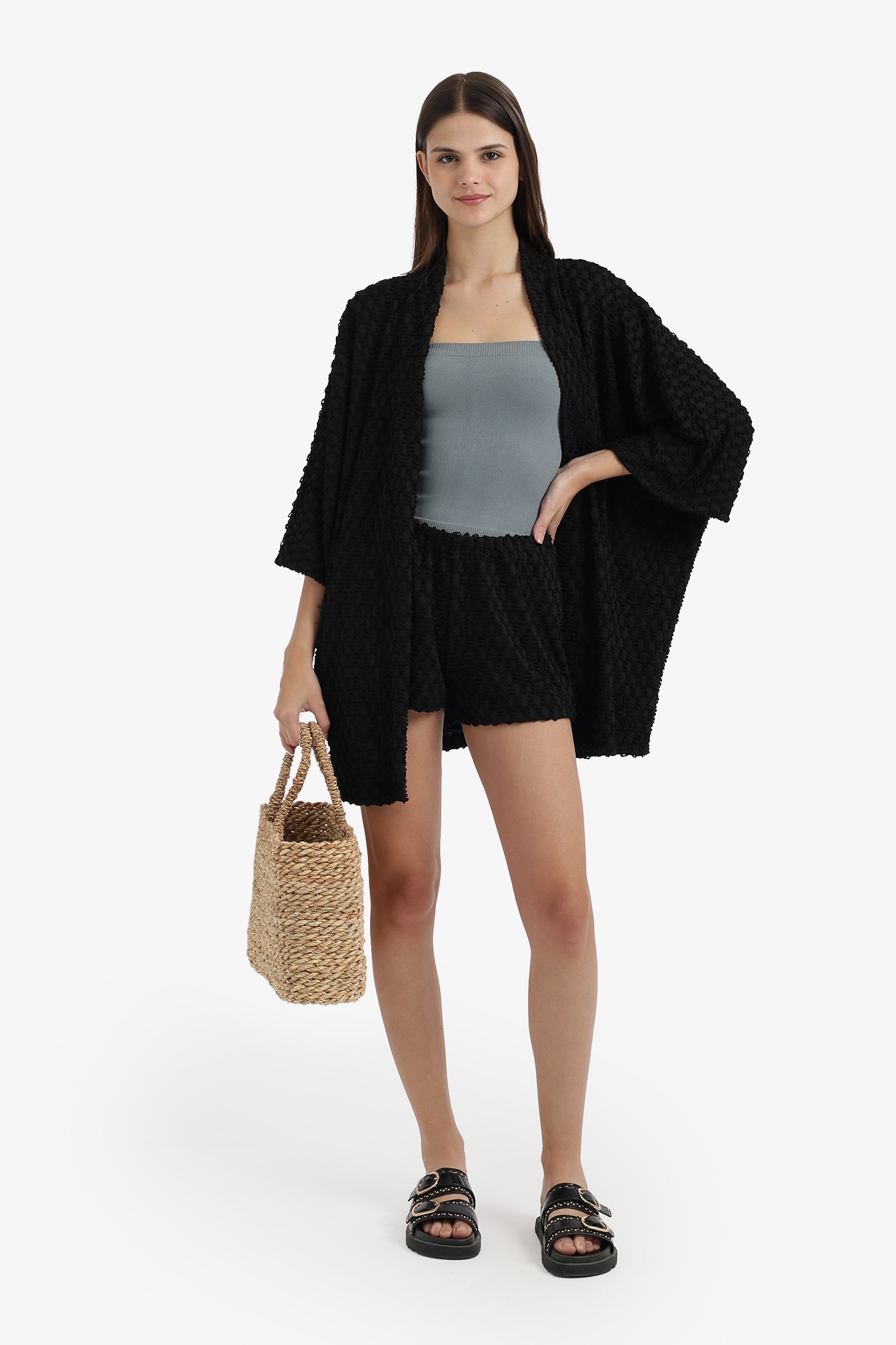 Self Patterned Beach Kimono